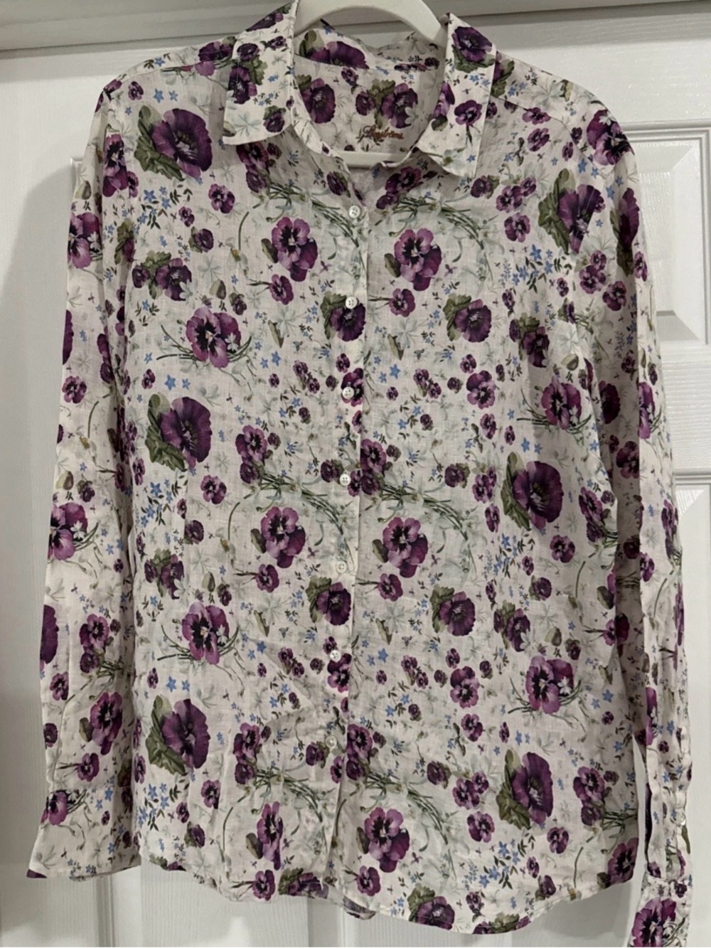 Stenstroms Floral Linen Shirt Men 44L Sleeve European Designer Preppy